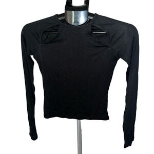 NWT FN BLACK LONG SLEEVE TOP WITH FRONT CUT OUT DESIGN